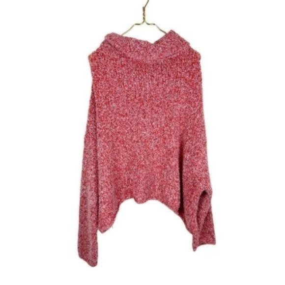 Free People BFF Oversized Cowl Neck Pullover Sweater in Lotus Red Women's Medium - Picture 3 of 7